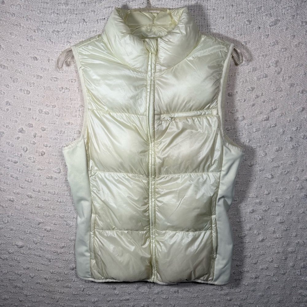 Fabletics Vest Womens Large Yellow Running Puffer Jacket Workout Casual